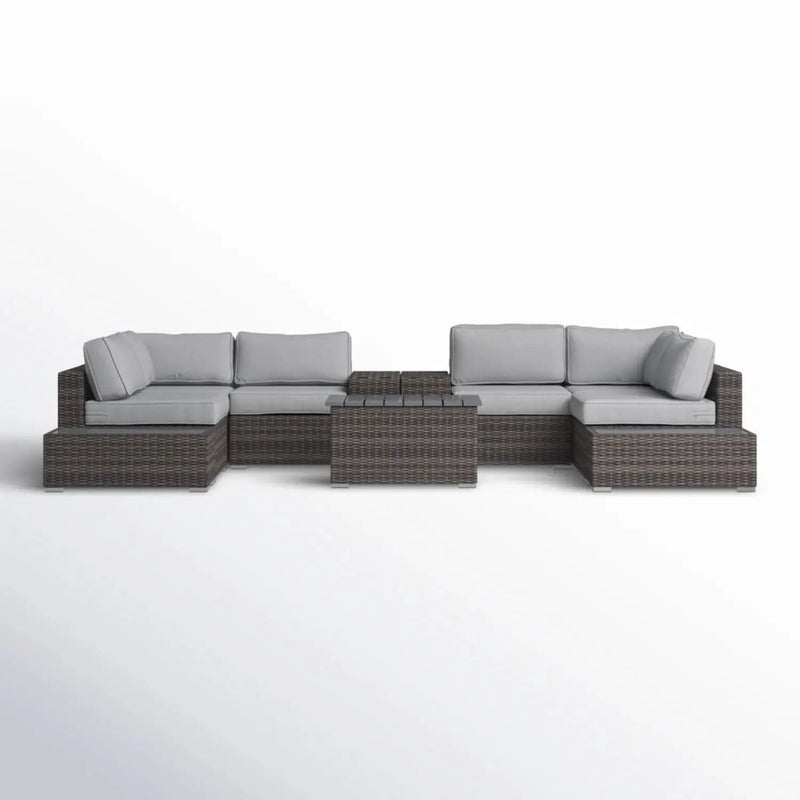 Wicker Sectional Seating Group With Cushions by Unique Piece Furniture