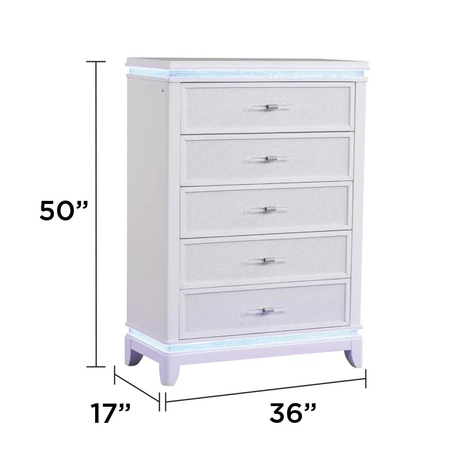 Opium - 5 Drawer Chest - White by HouseOfZazla
