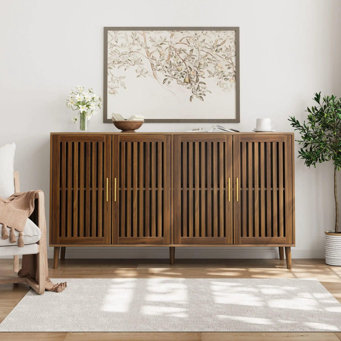 Grille Striped Sideboard Buffet Cabinet With Storage by HouseOfZazla