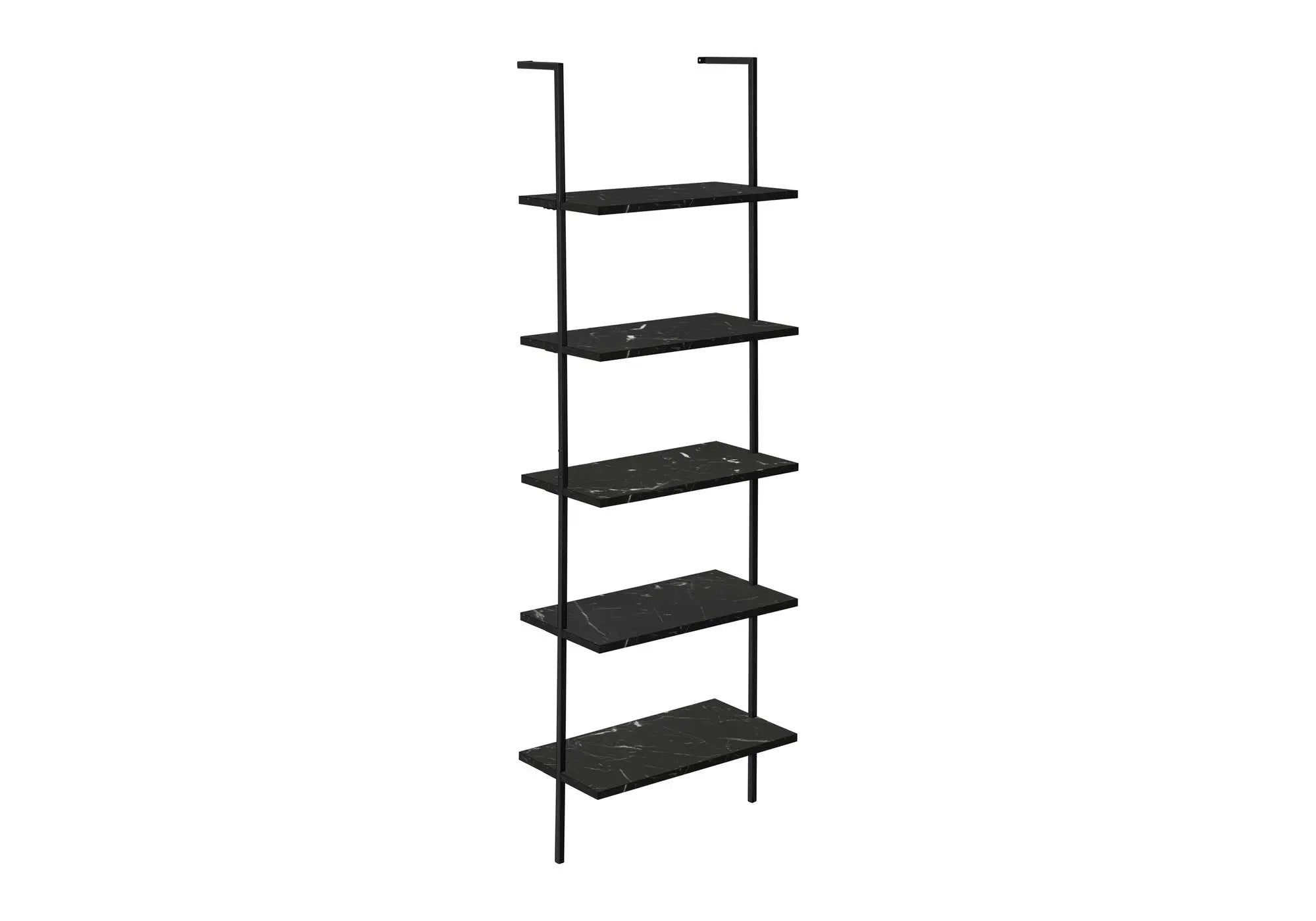 Bookshelf, Bookcase, Etagere, Ladder, 5 Tier, For Office, Marble Look Contemporary & Modern by Unique Piece Furniture