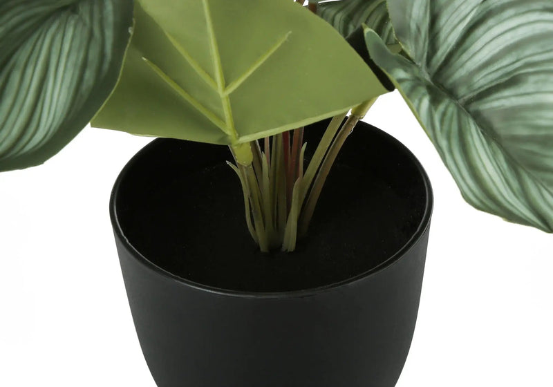 13" Tall, Artificial Plant, Epipremnum, Indoor, Faux, Fake, Table, Greenery, Potted, Decorative (Set of 2) - Green / Black by Unique Piece Furniture
