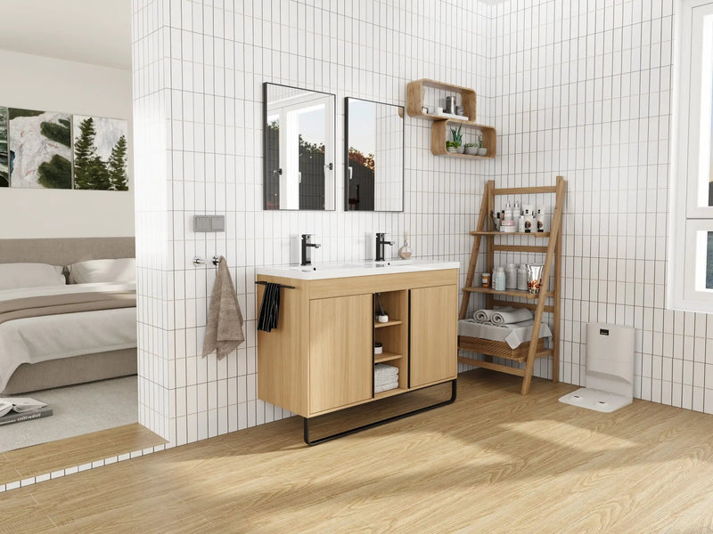 48" Freestanding Bathroom Vanity With Resin Double Sink by HouseOfZazla