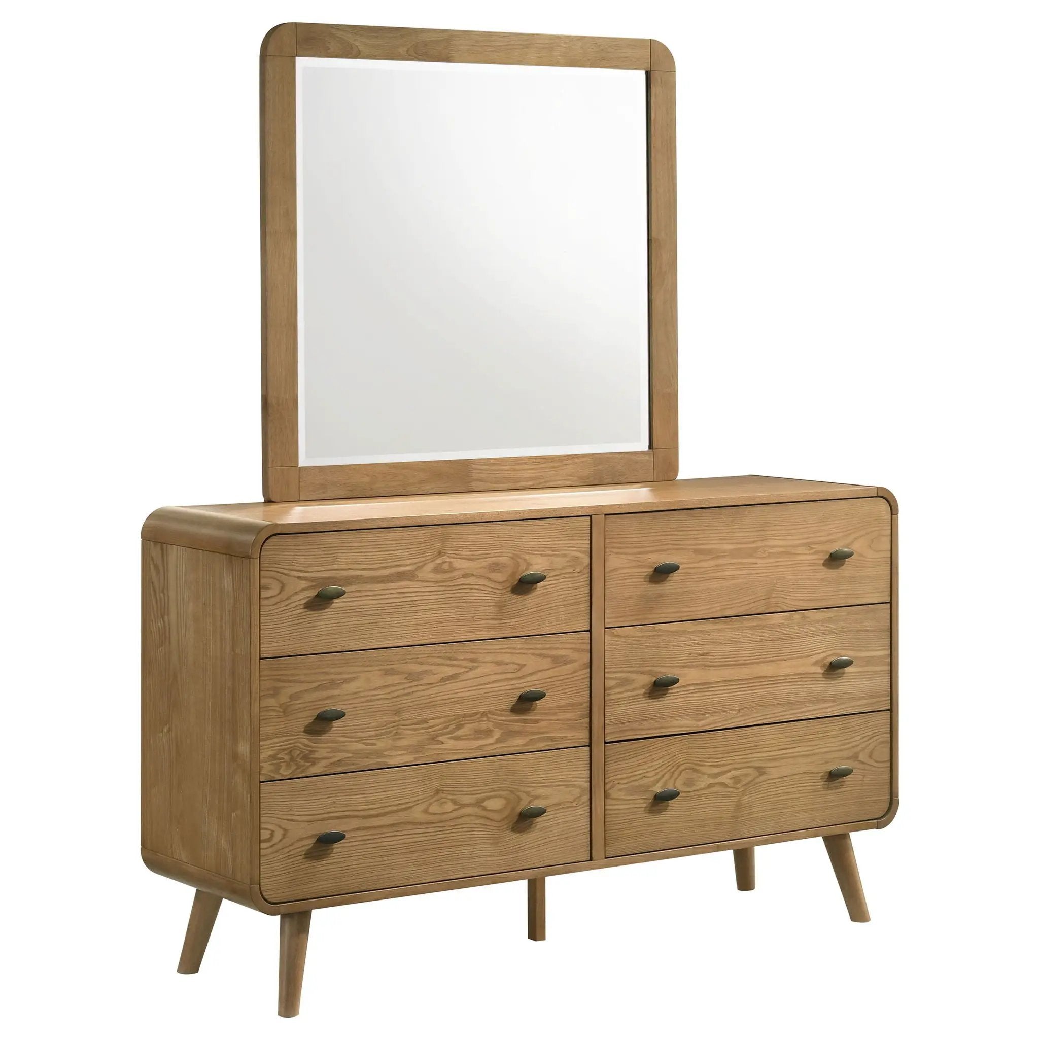 Robyn 6-drawer Bedroom Dresser and Mirror Light Ash by Unique Piece Furniture