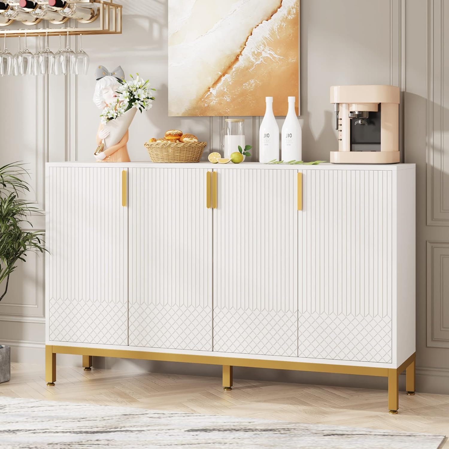 Buffet Sideboard Cabinet With Geometric Doors by HouseOfZazla