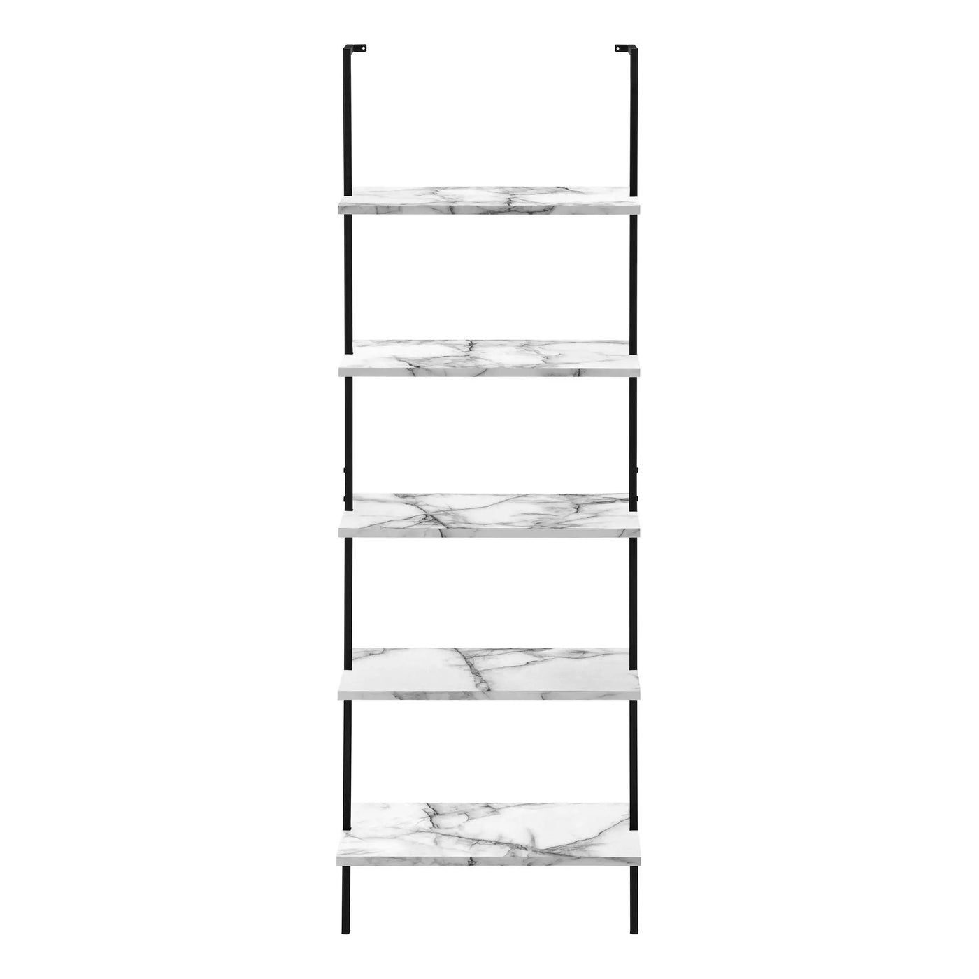 Bookshelf, Bookcase, Etagere, Ladder, 5 Tier, For Office, Marble Look Contemporary & Modern by Unique Piece Furniture