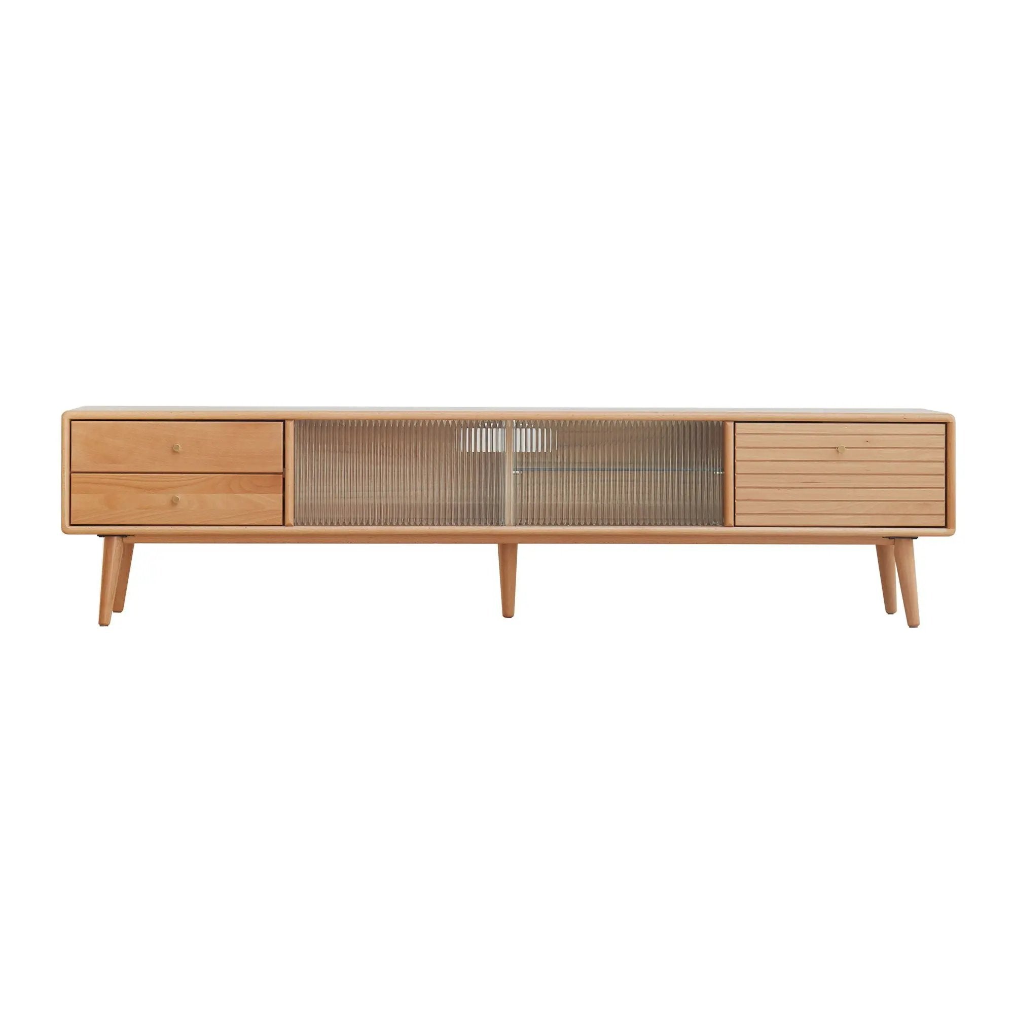 TV Cabinet With Chinese Changhong Glass Doors, Two Drawer Storage Space TV Standing by HouseOfZazla