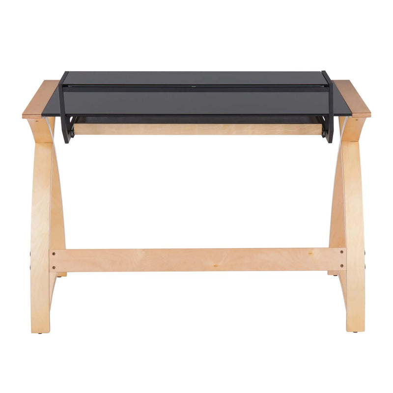 Bentley - Mid-Century Modern Office Desk - Natural / Black by HouseOfZazla