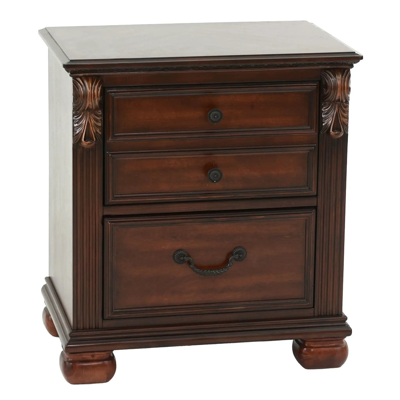 3 Piece Bedroom Set, Traditional Bed With 2 Nightstands by HouseOfZazla