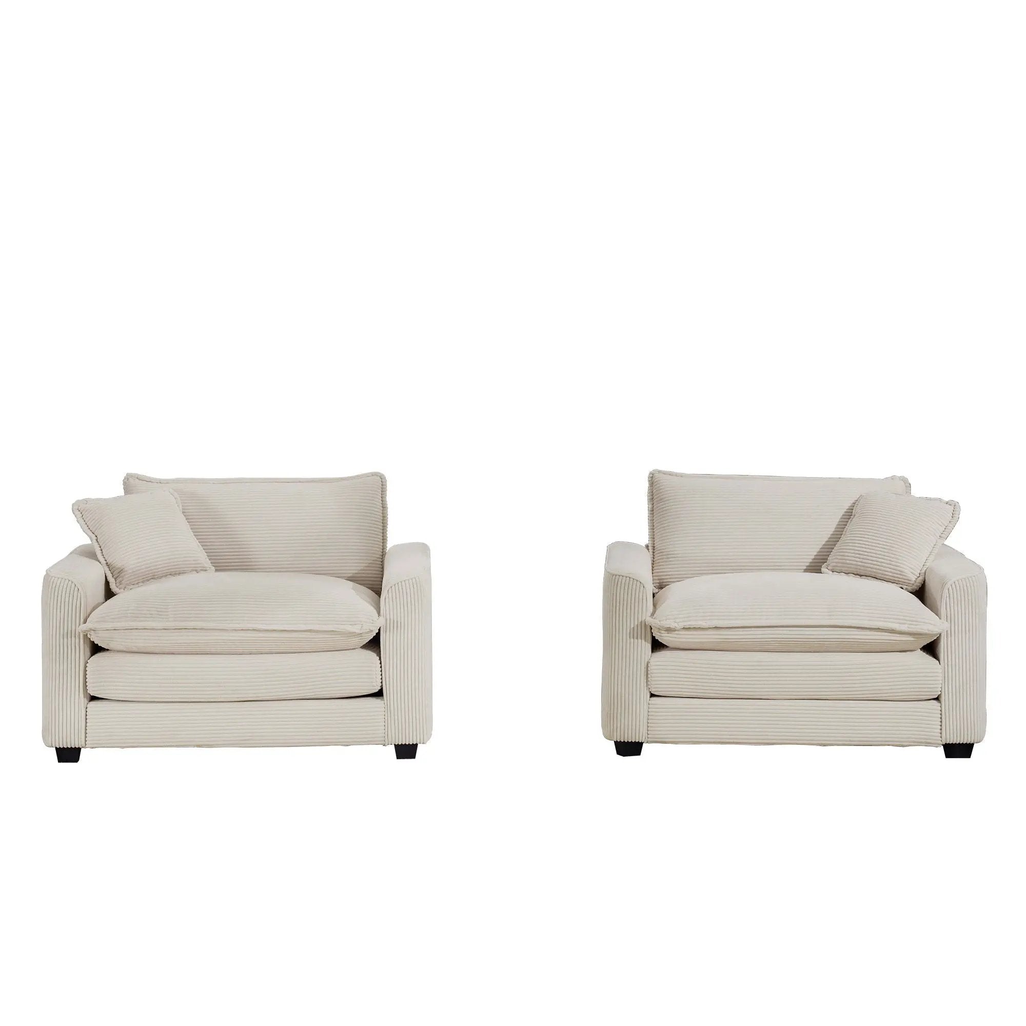 Modern Classic Fabric Single Chair Deep Seat Sofa With Pillow by HouseOfZazla