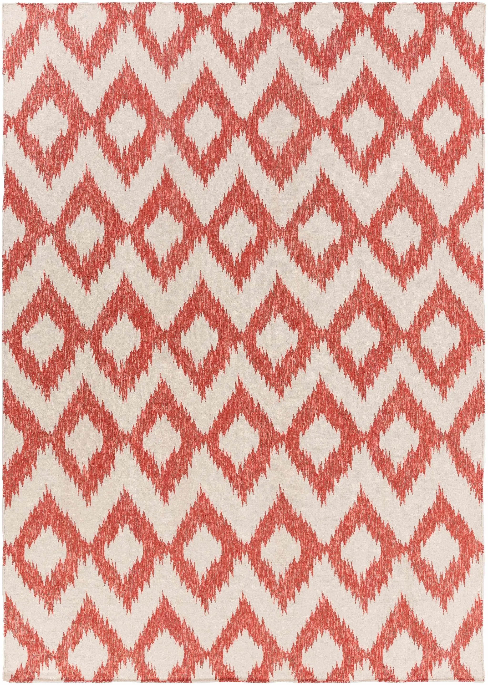 Oradell Red Ikat Wool Rug - Clearance by Boutique Rugs