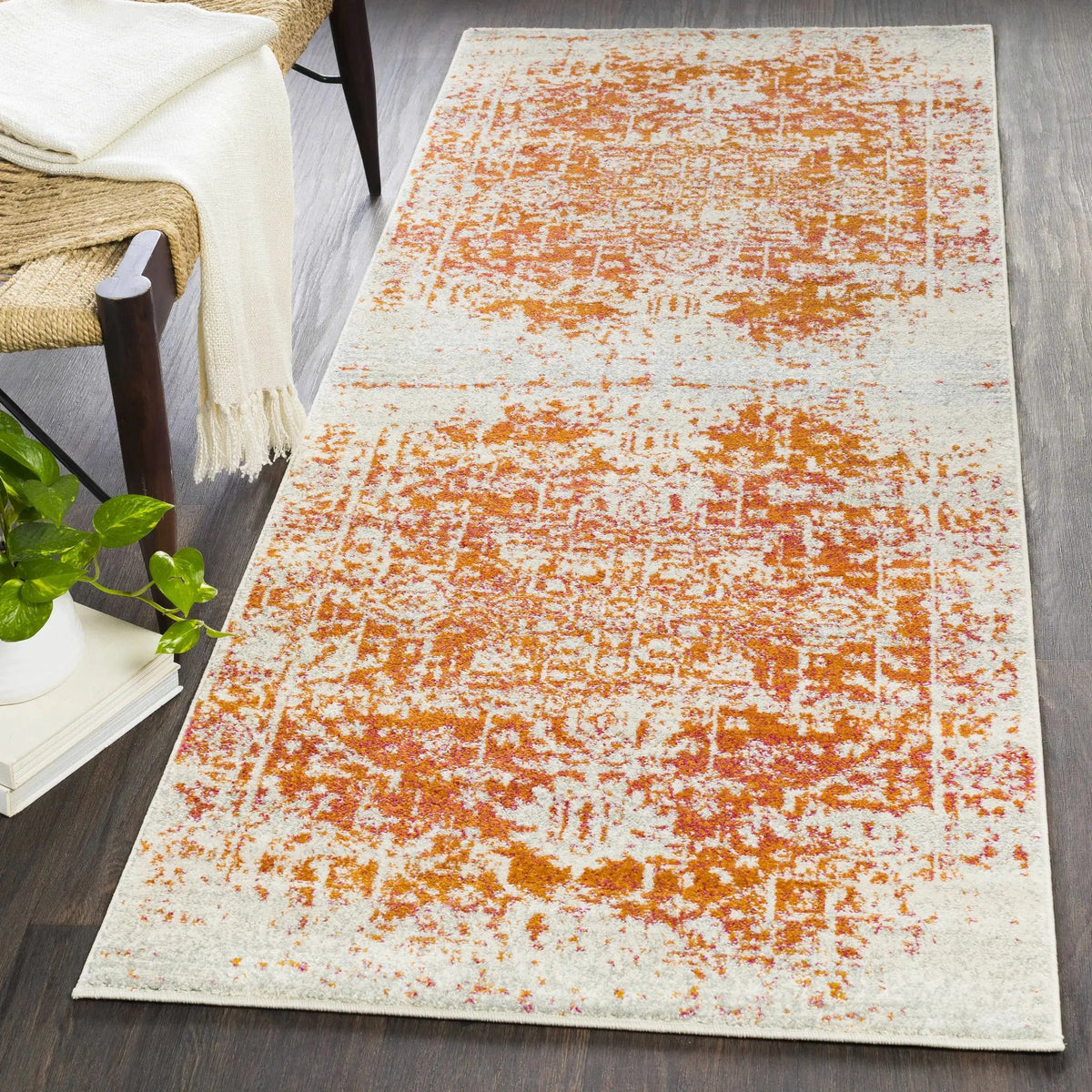 Fairmount Orange Area Rug - Clearance, installed in a room 2