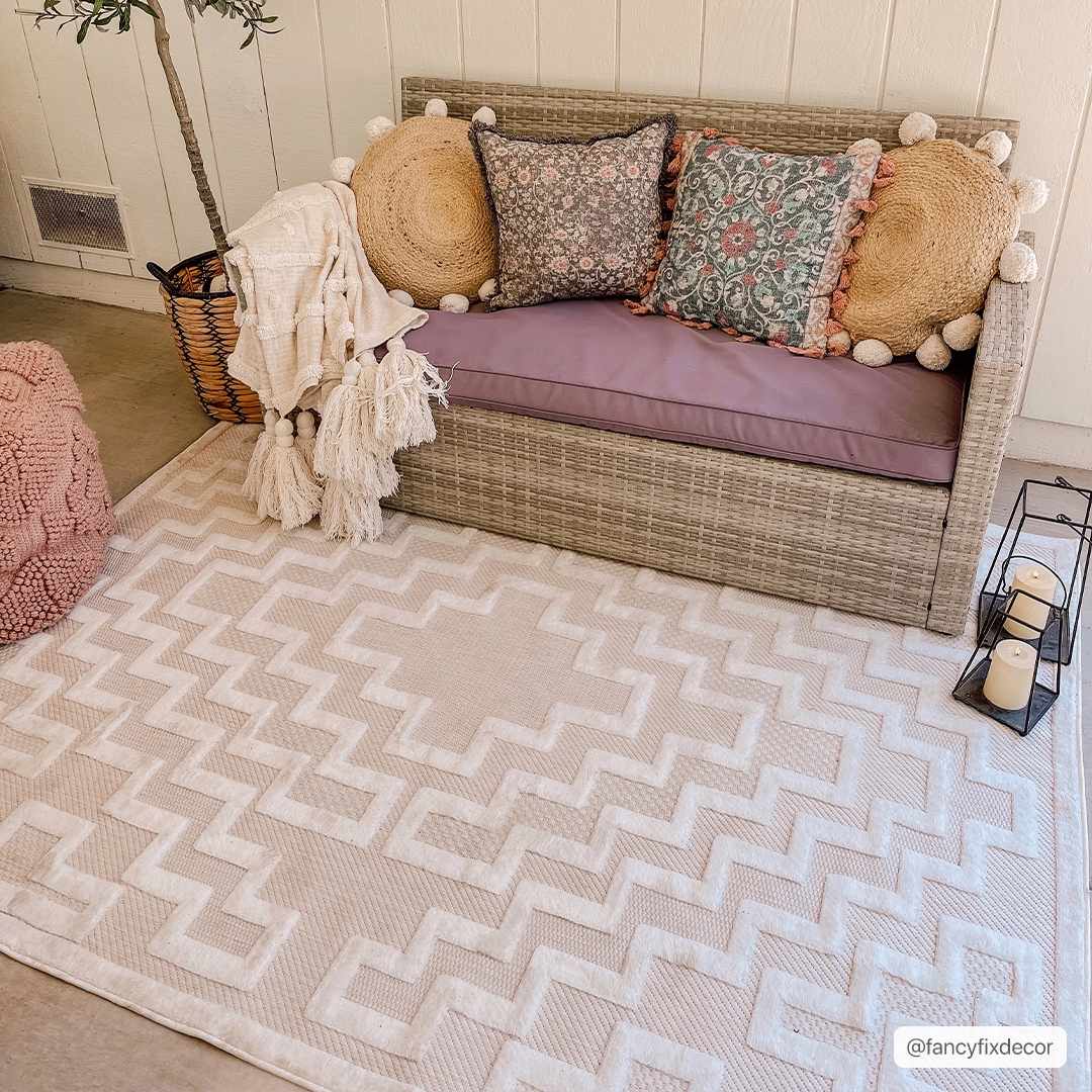 Diza Cream Outdoor Rug - Clearance, photo 2 of 11