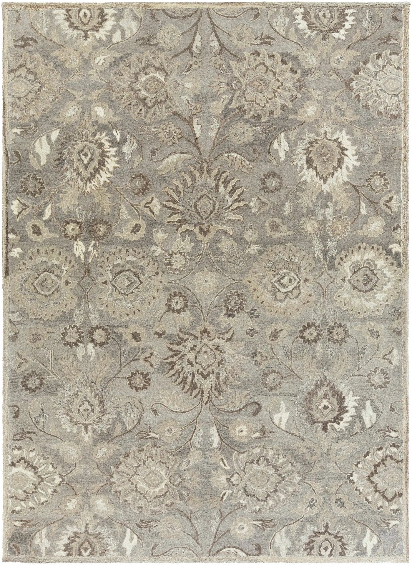 Conesus 1195 Hand Tufted Ivory & Taupe Wool Rug by Boutique Rugs