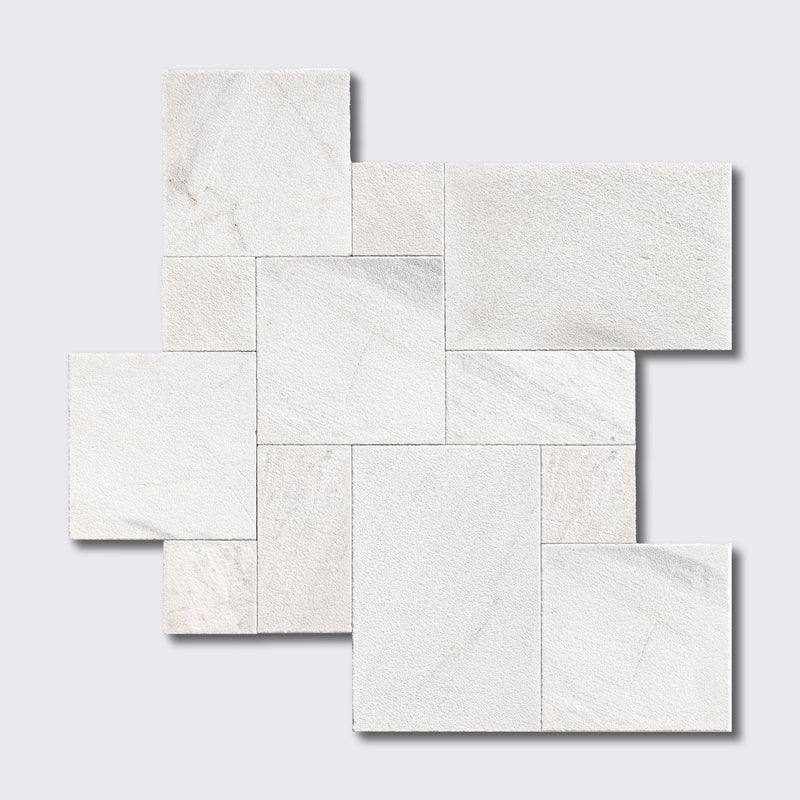 Fantasy White Textura Seal Marble Pavers Versailles Pattern Marble Textura Seal Versailles Pattern Pavers