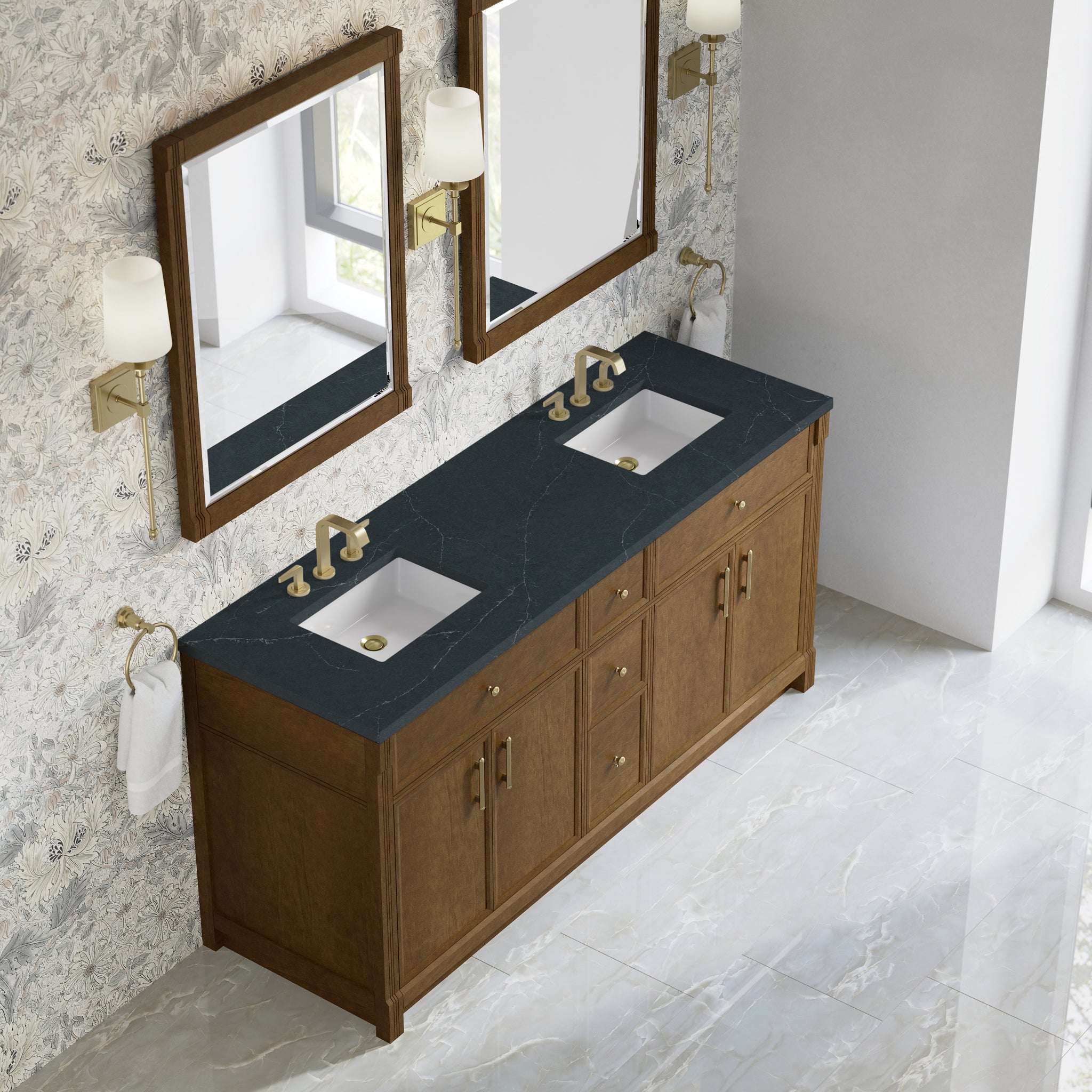James Martin Bellshire 72" Double Bathroom Vanity, Honey Oak, view 38