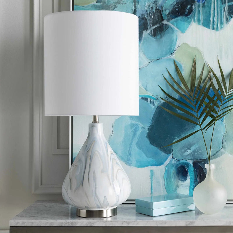 Farnborough Marble Ceramic Table Lamp by Boutique Rugs