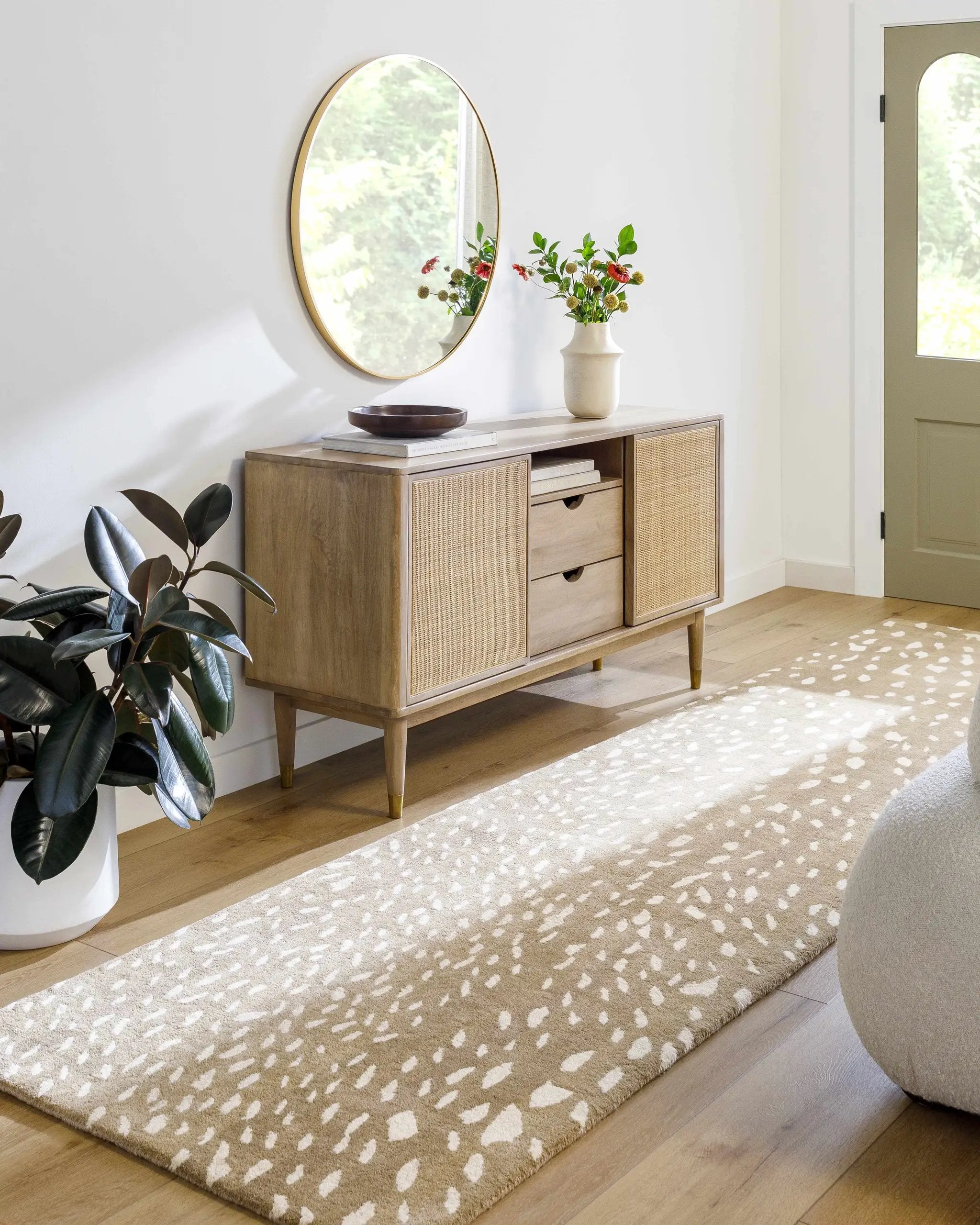 Athena Brown Giraffe Print Wool Rug by Boutique Rugs
