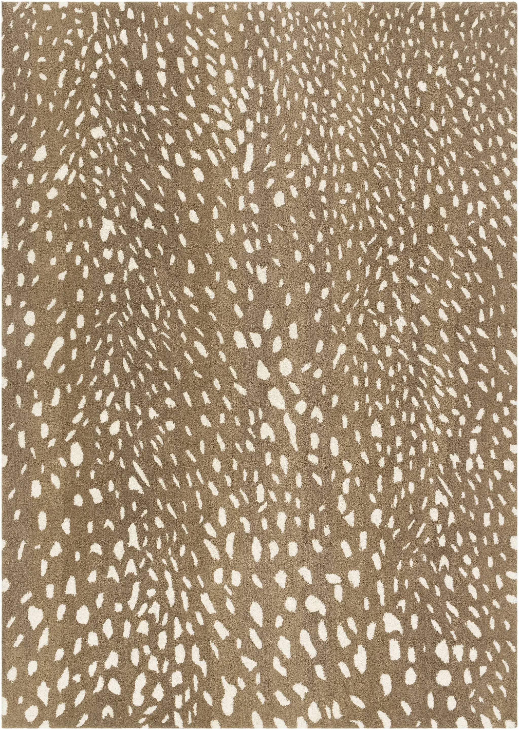 Athena Brown Giraffe Print Wool Rug by Boutique Rugs