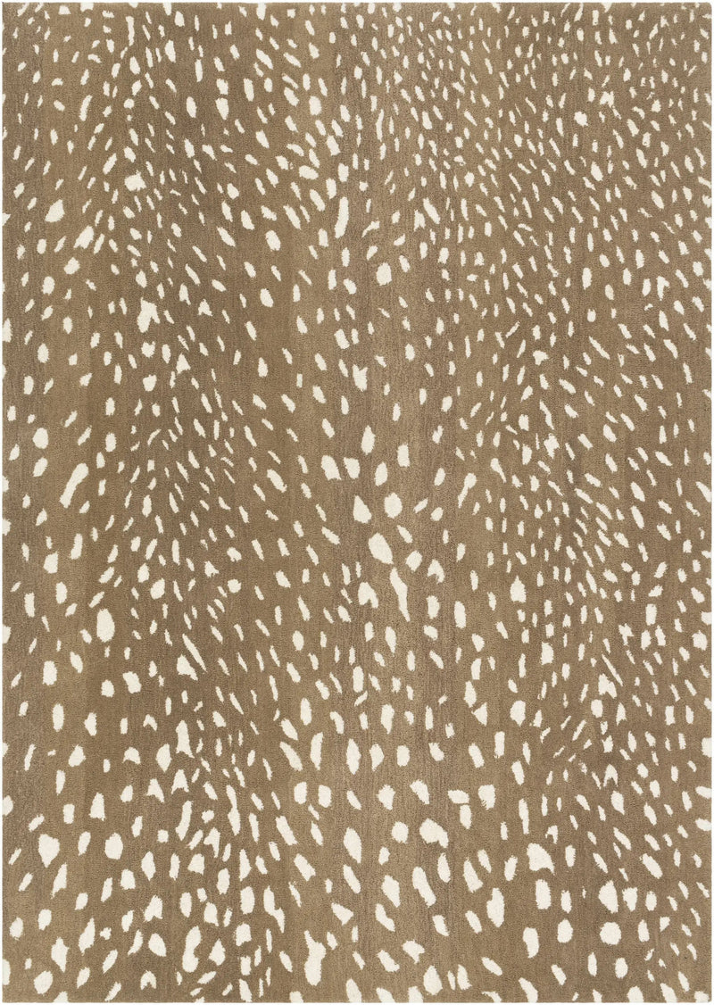 Athena Brown Giraffe Print Wool Rug by Boutique Rugs