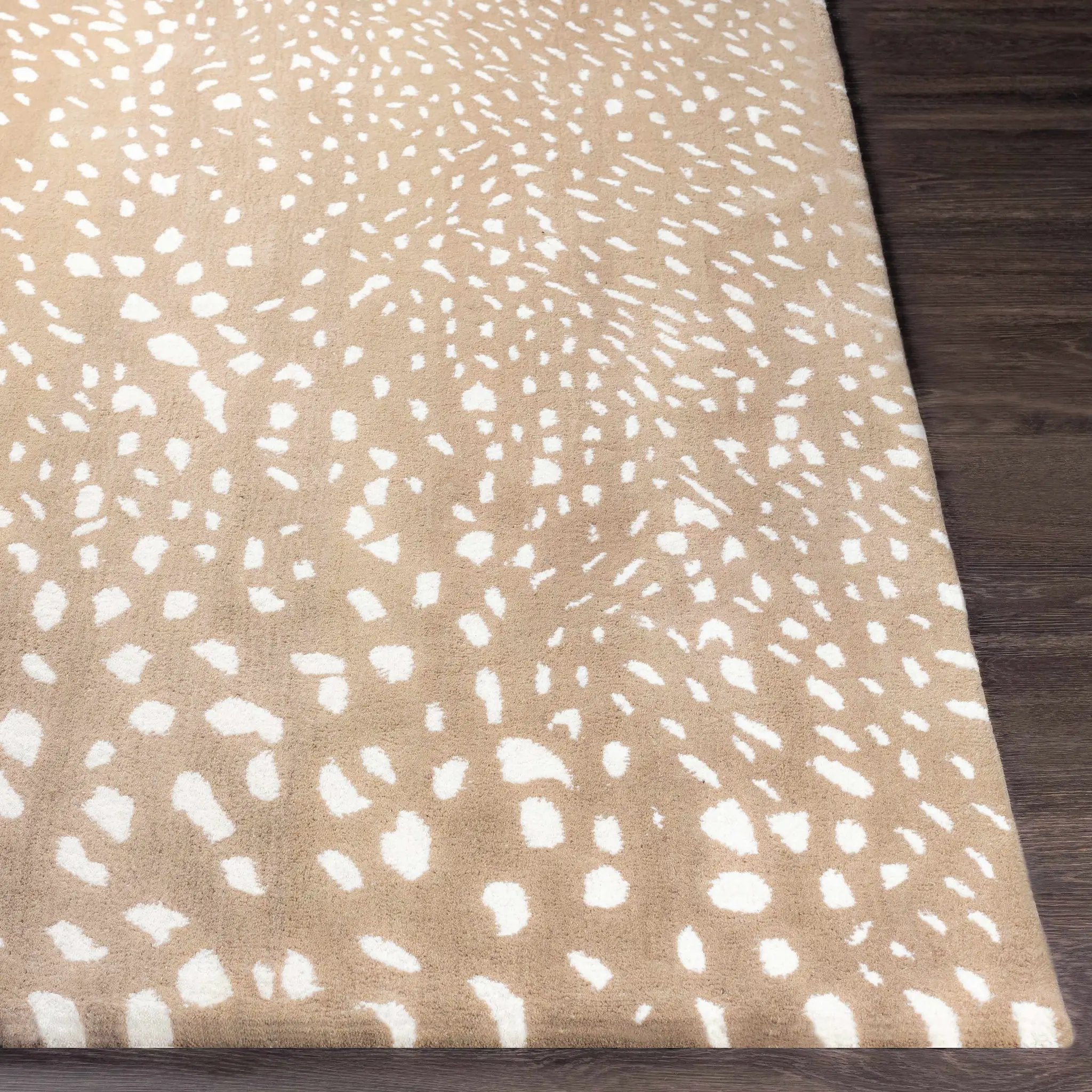 Athena Brown Giraffe Print Wool Rug by Boutique Rugs