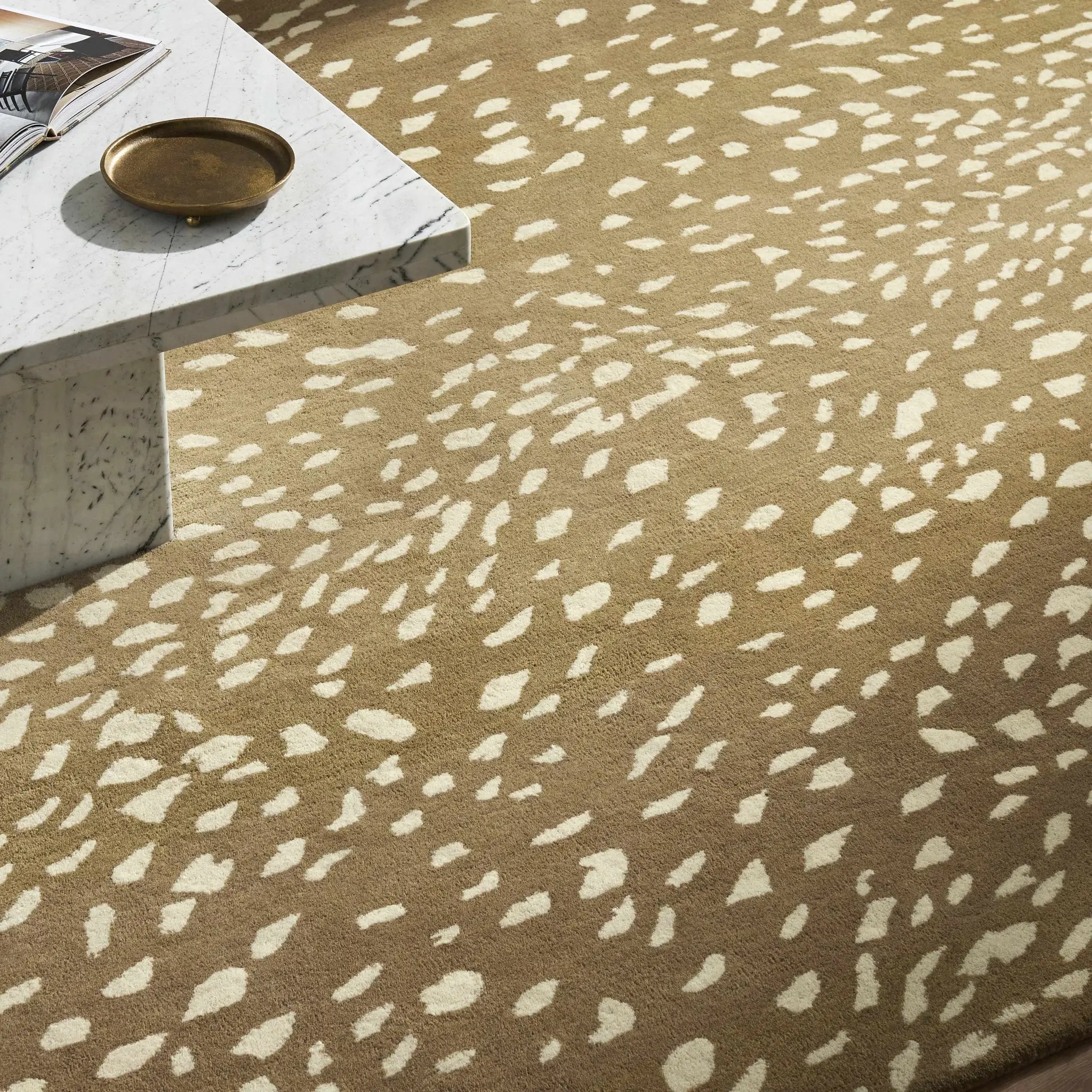 Athena Brown Giraffe Print Wool Rug by Boutique Rugs