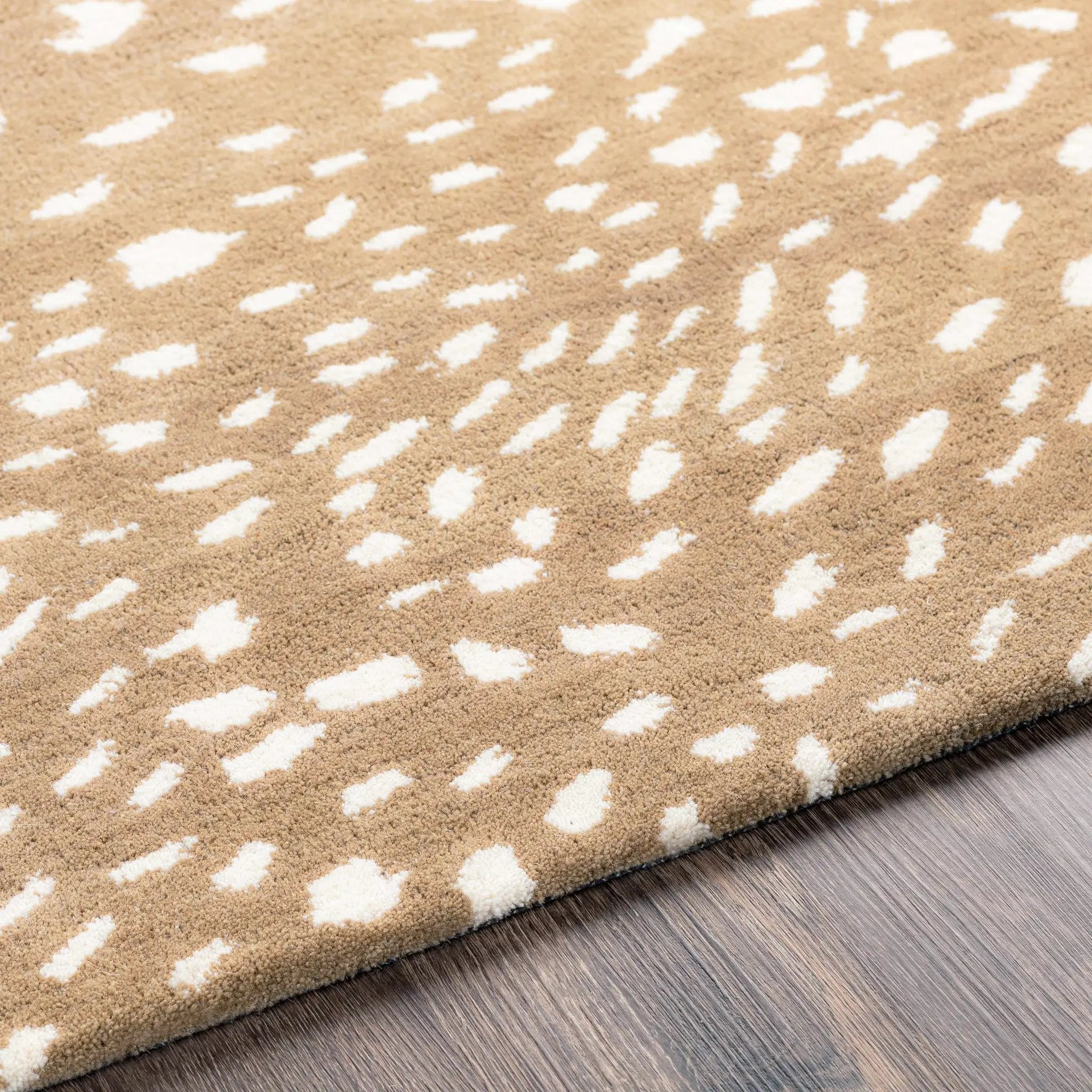 Athena Brown Giraffe Print Wool Rug by Boutique Rugs