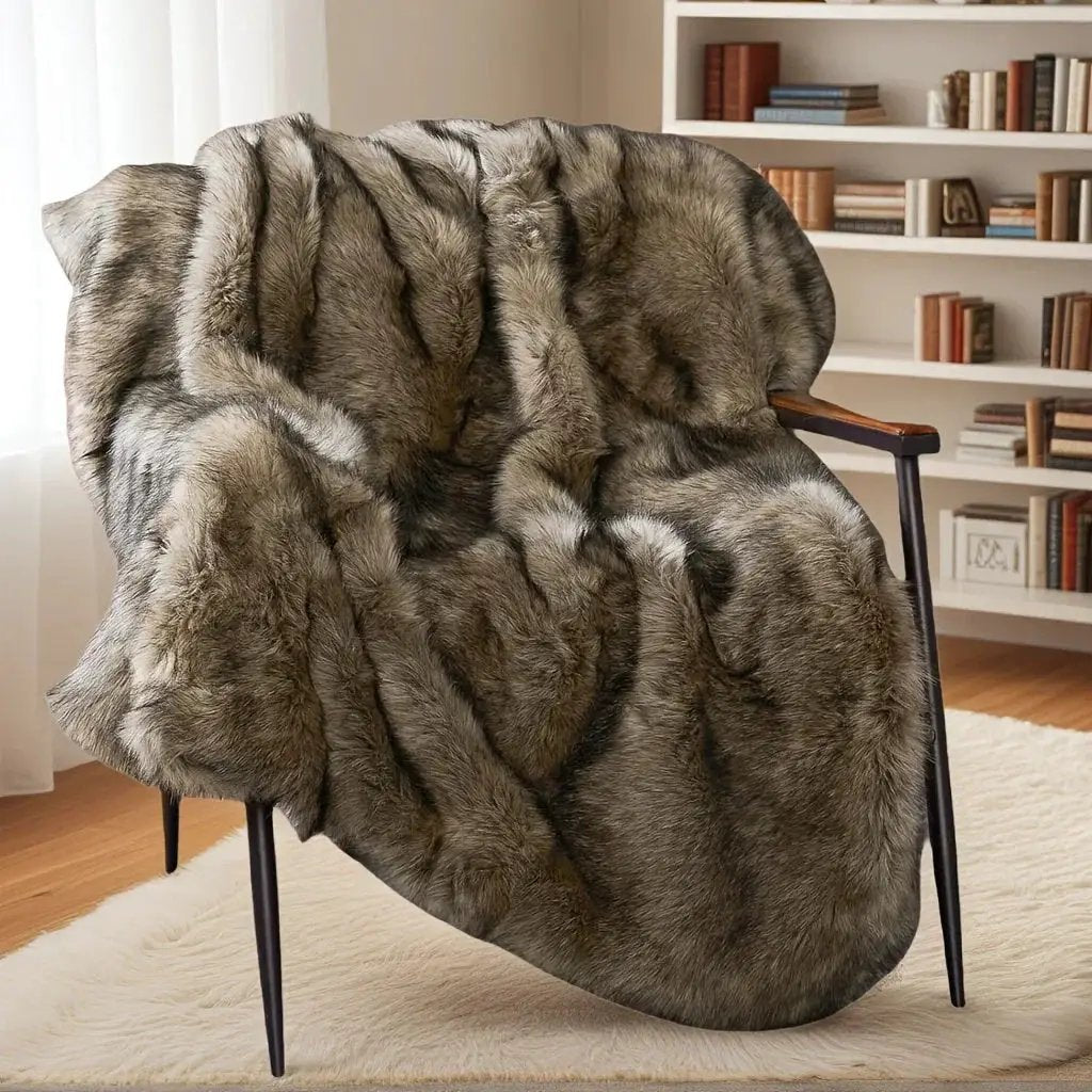Faux Fur Blanket - Super Soft 1000GSM 60x80 by House Of Avana