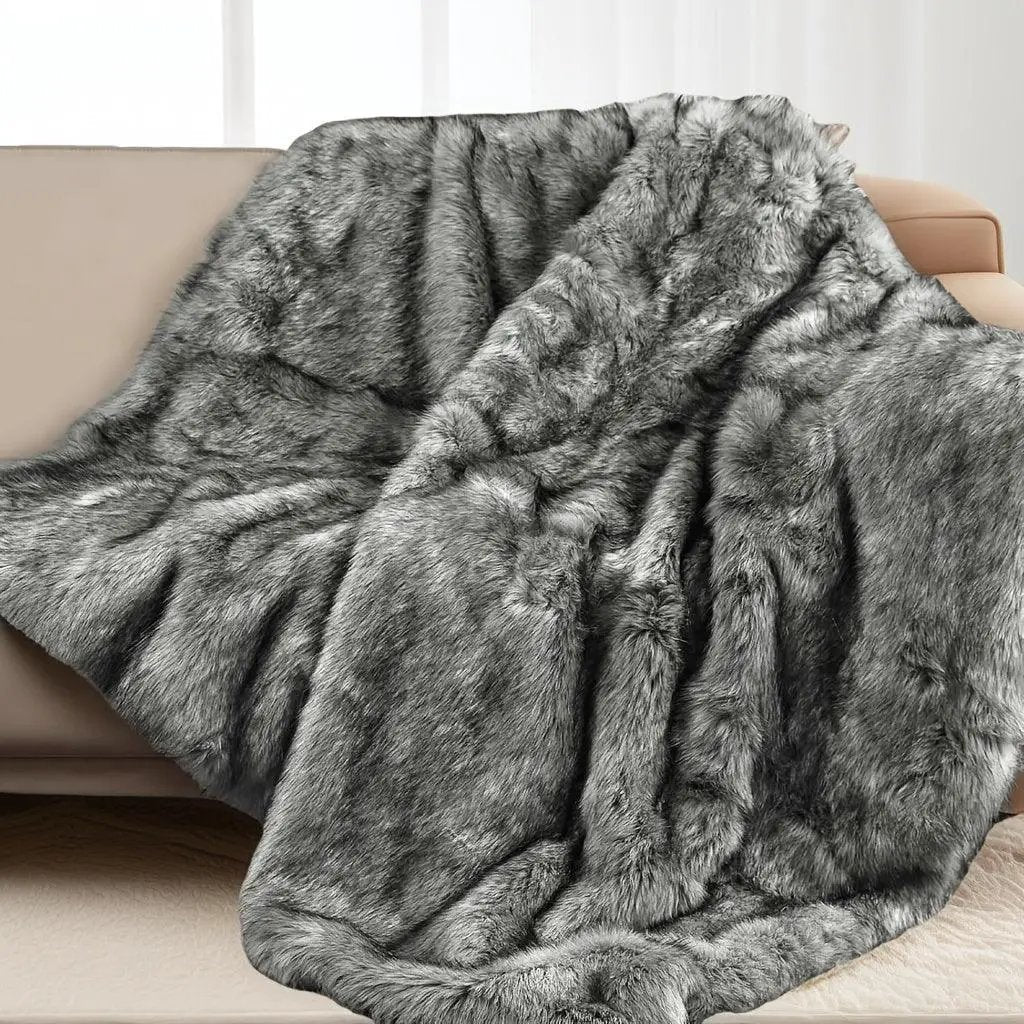 Faux Fur Blanket - Super Soft 1000GSM 60x80 by House Of Avana