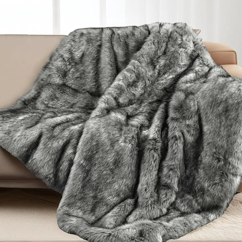 Faux Fur Blanket - Super Soft 1000GSM 60x80 by House Of Avana
