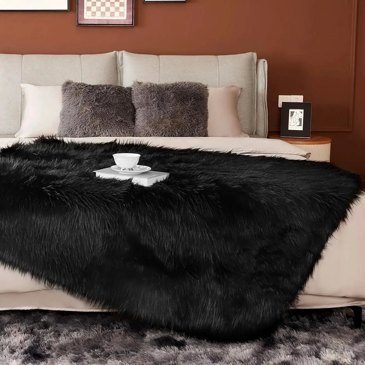Faux Fur Blanket - Super Soft 1000GSM 60x80 by House Of Avana