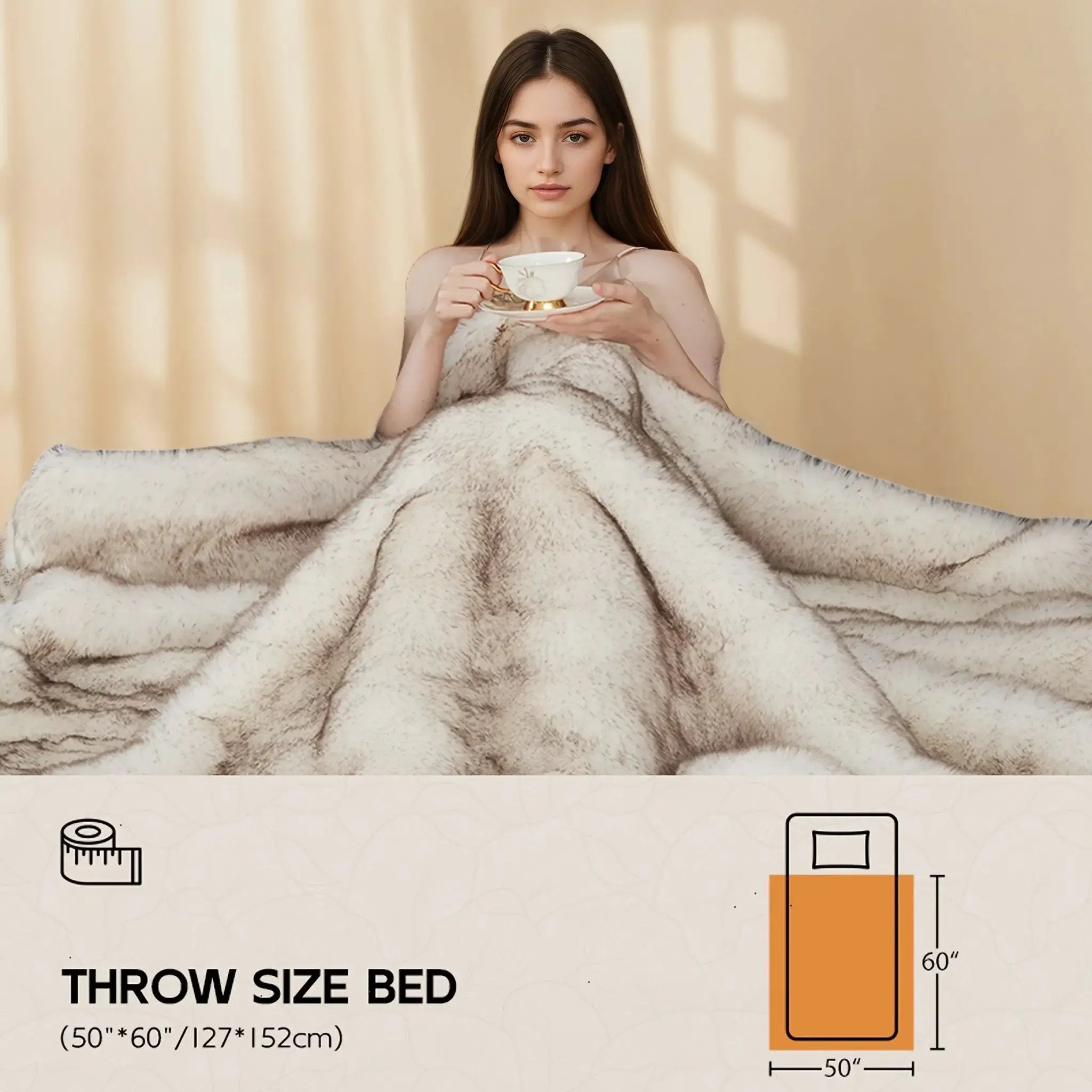 Faux Fur Blanket - Super Soft 1000GSM 60x80 by House Of Avana