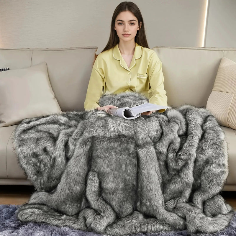 Faux Fur Blanket - Super Soft 1000GSM 60x80 by House Of Avana