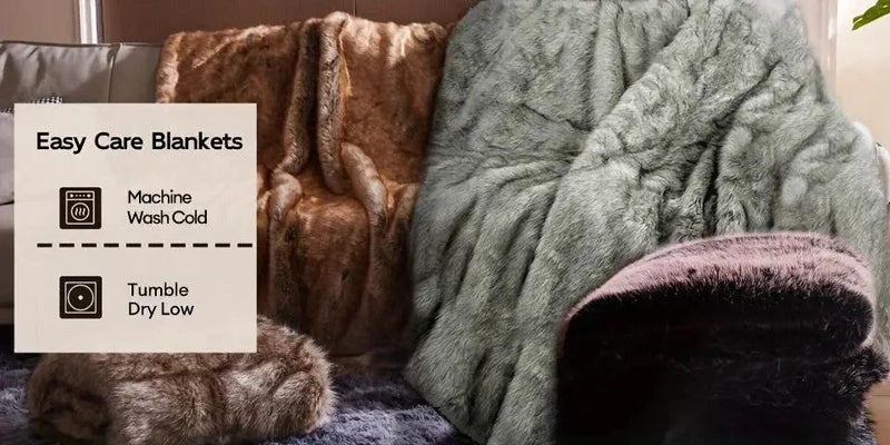 Faux Fur Blanket - Super Soft 1000GSM 60x80 by House Of Avana