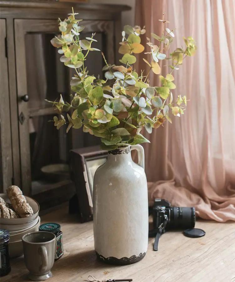 Faux Leaf Autumn Eucalyptus Artificial Stem by RusticReach