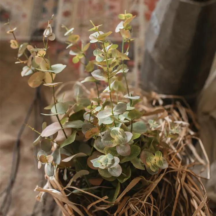 Faux Leaf Autumn Eucalyptus Artificial Stem by RusticReach