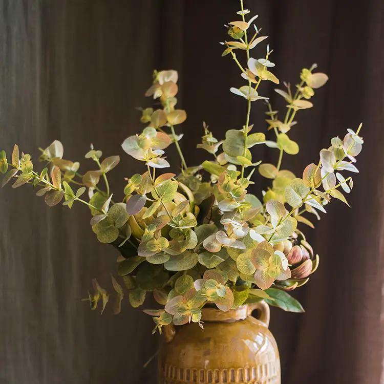 Faux Leaf Autumn Eucalyptus Artificial Stem by RusticReach