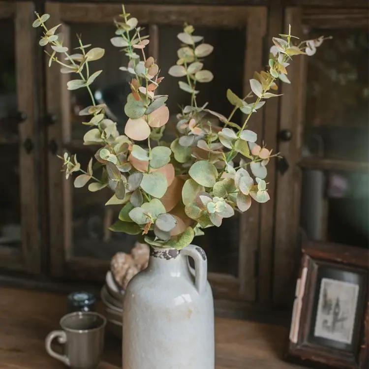 Faux Leaf Autumn Eucalyptus Artificial Stem by RusticReach