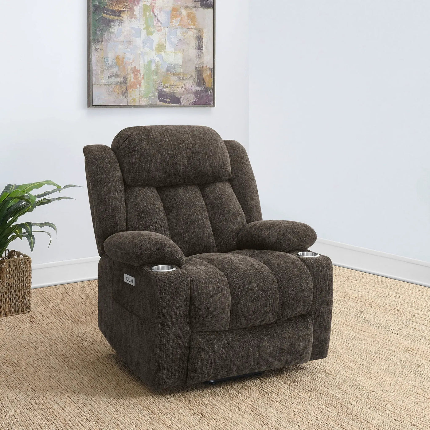 Beca - Upholstered Power Lift Recliner With Cupholders And USB Charging by Unique Piece Furniture