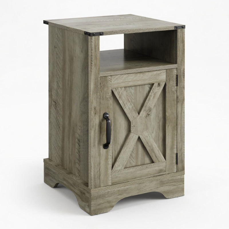 Farmhouse Nightstand, Charging Station & Storage by HouseOfZazla