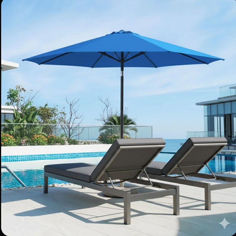 Patio Umbrella With Crank Lift And Tilt, UV-Resistant Canopy by HouseOfZazla