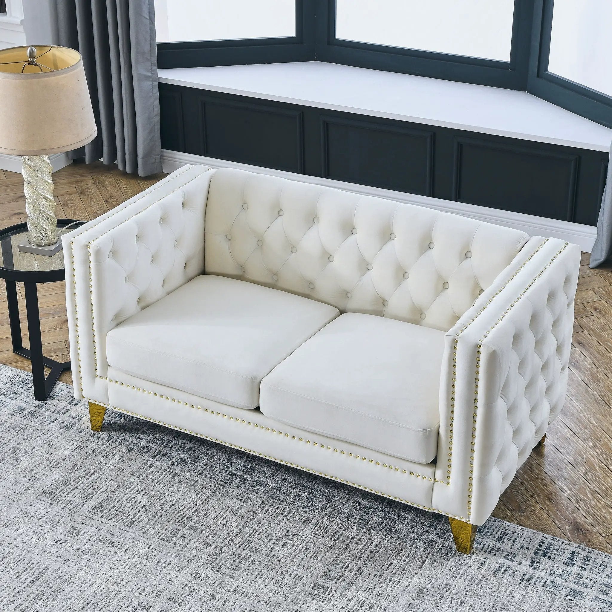 Modern Sofa With Button Tufting, Upholstered Couch For Living Room by HouseOfZazla
