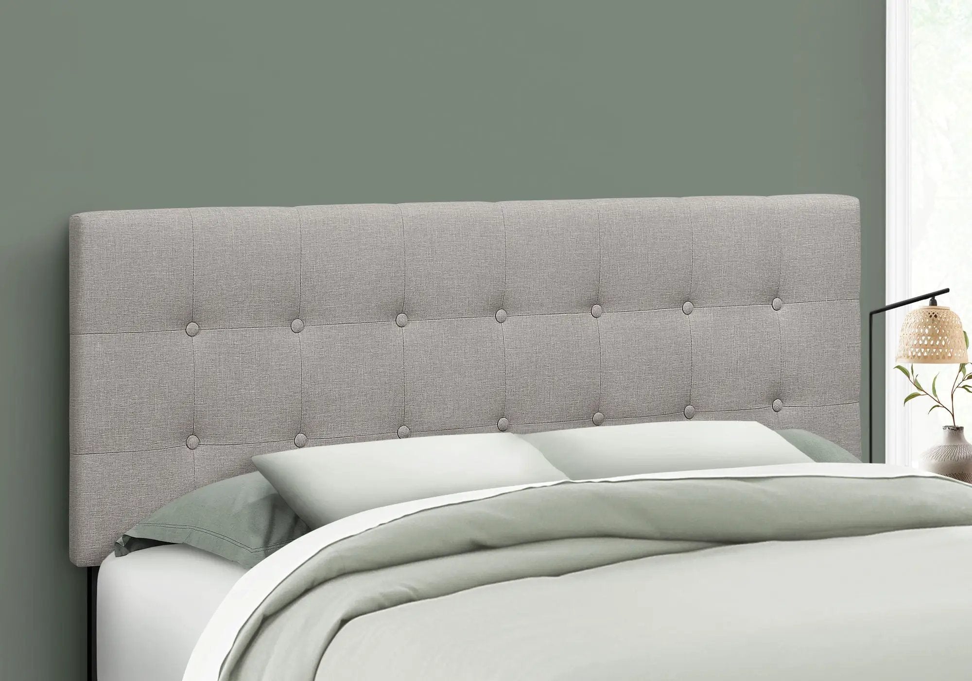 Queen Size Upholstered Gray Headboard by HouseOfZazla