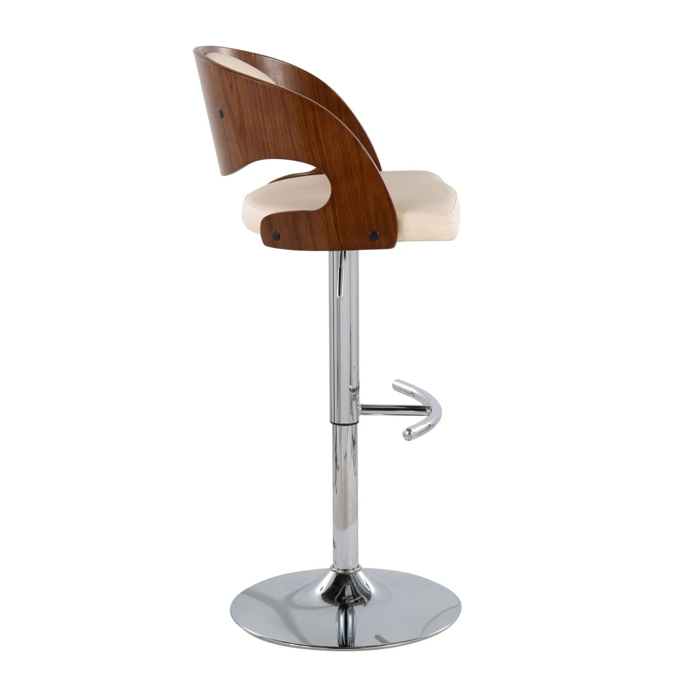 Pino - Mid Century Modern Adjustable Barstool & Swivel With Rounded T Footrest (Set of 2) by HouseOfZazla