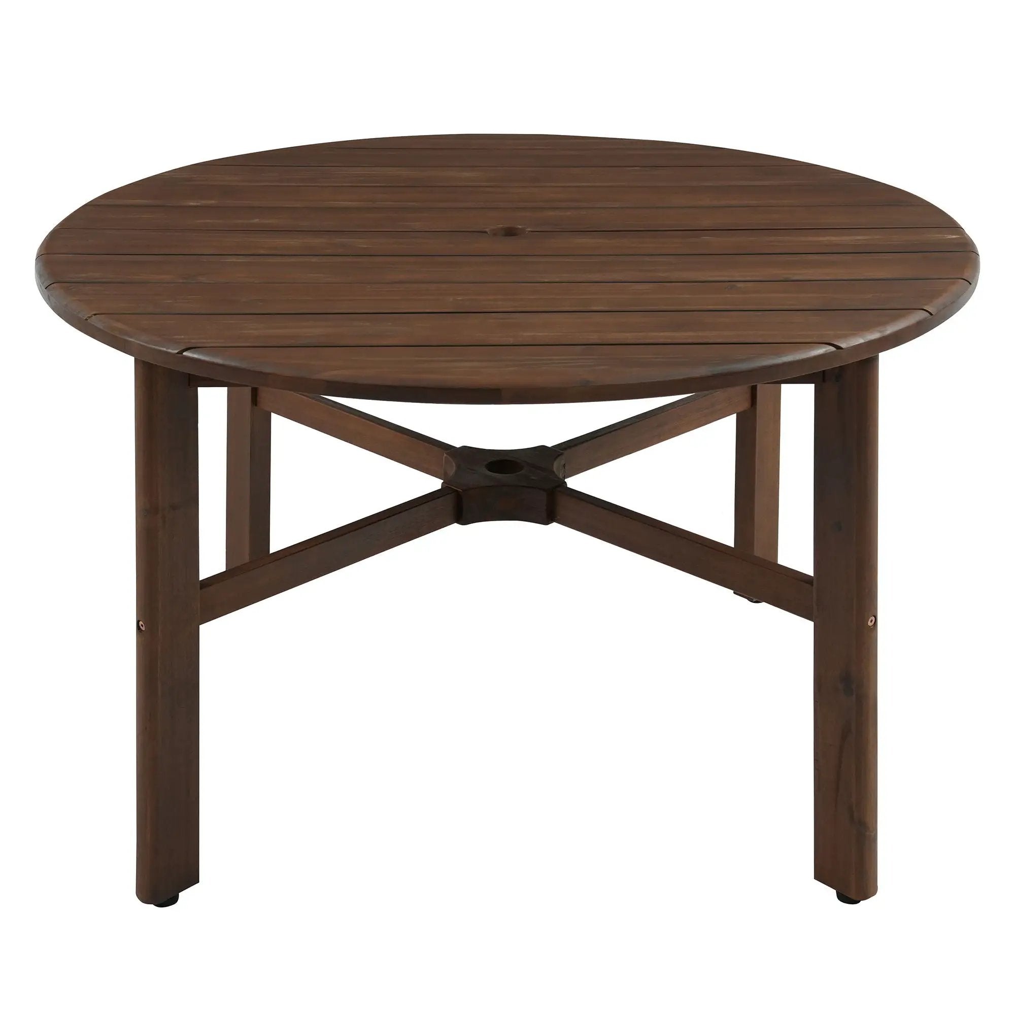 5 Piece Round Patio Table & Cushioned Armrest Chairs, Outdoor Dining Set With Umbrella Hole by HouseOfZazla
