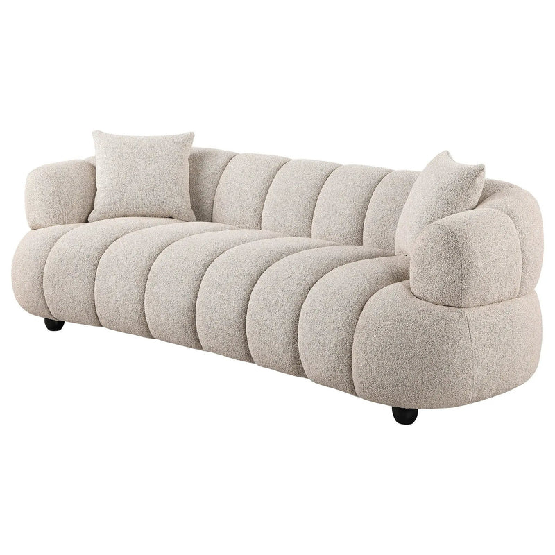 Whitney Contemporary Channel Tufted Boucle Upholstered Sofa by Unique Piece Furniture