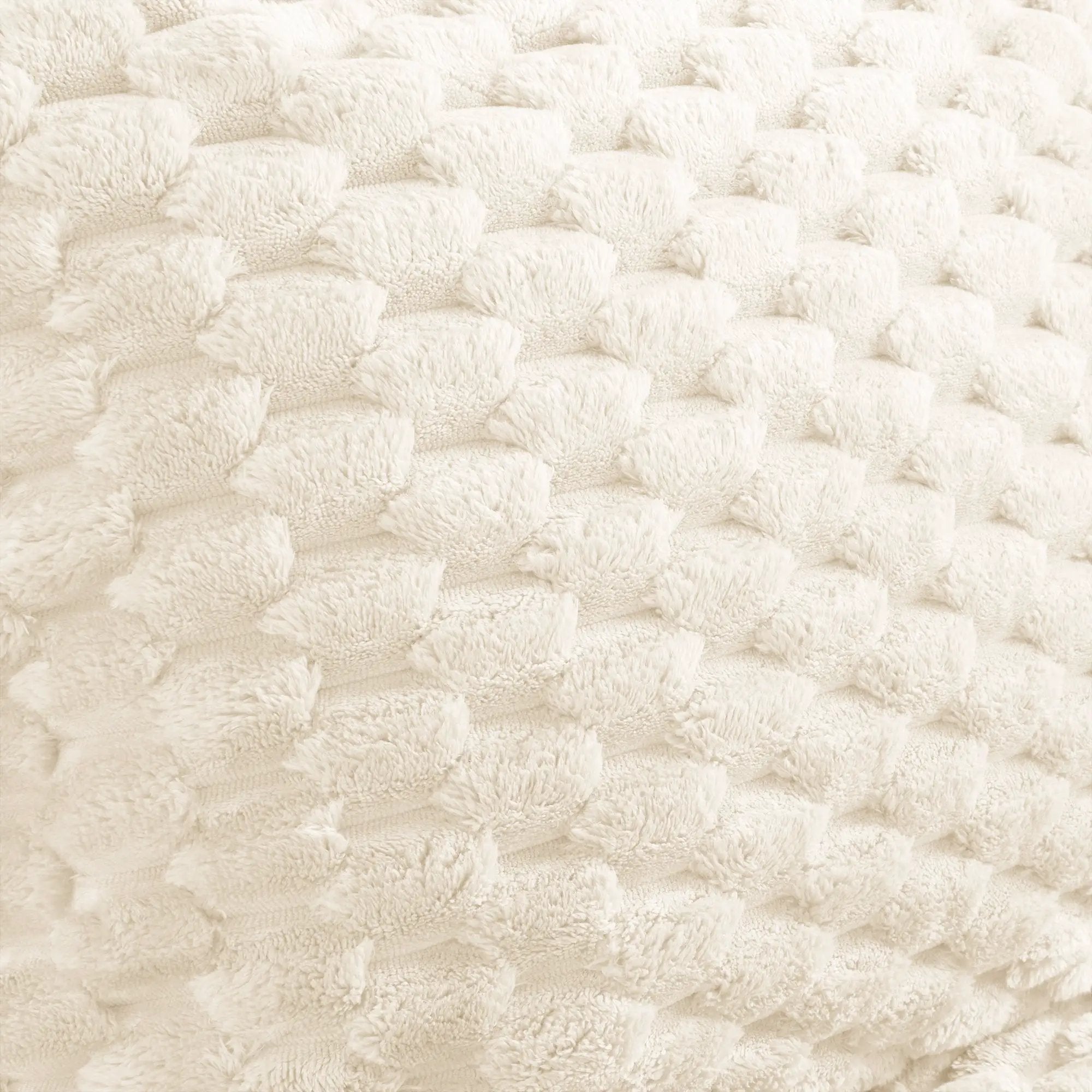 Flannelette Fabric Ottoman - White by HouseOfZazla