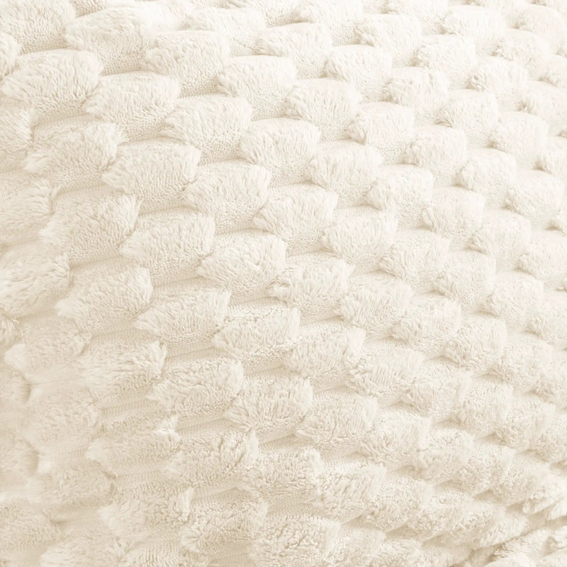 Flannelette Fabric Ottoman - White by HouseOfZazla