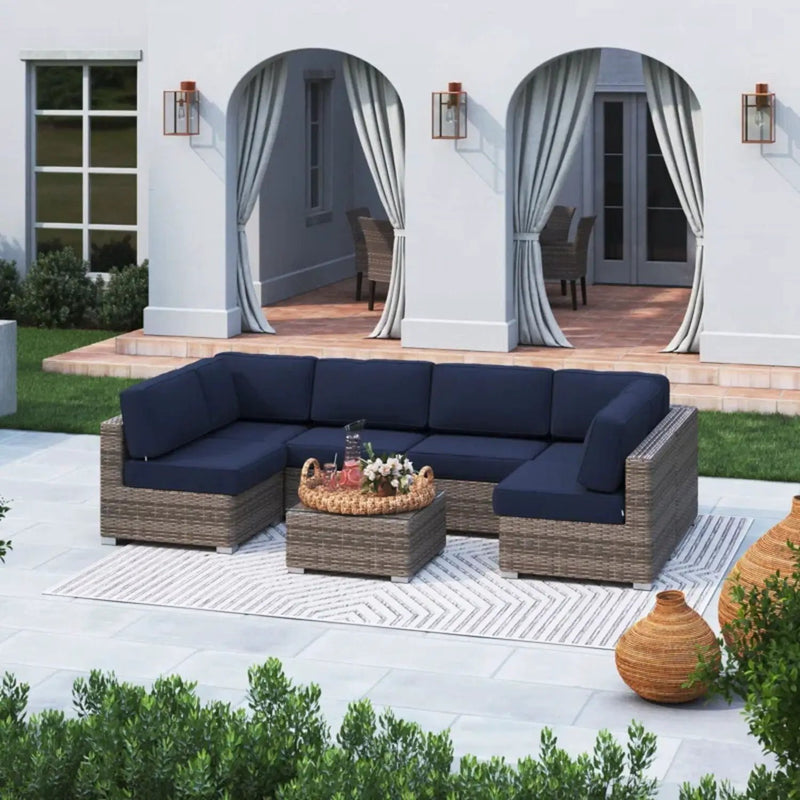 Seating Set With Cushions Handcrafted Wicker Design by HouseOfZazla