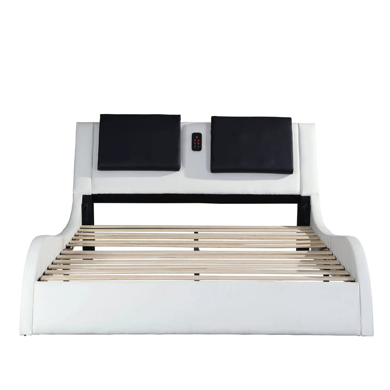 Platform Bed Frame With LED Lighting, tooth Music, Vibration Massage by Unique Piece Furniture