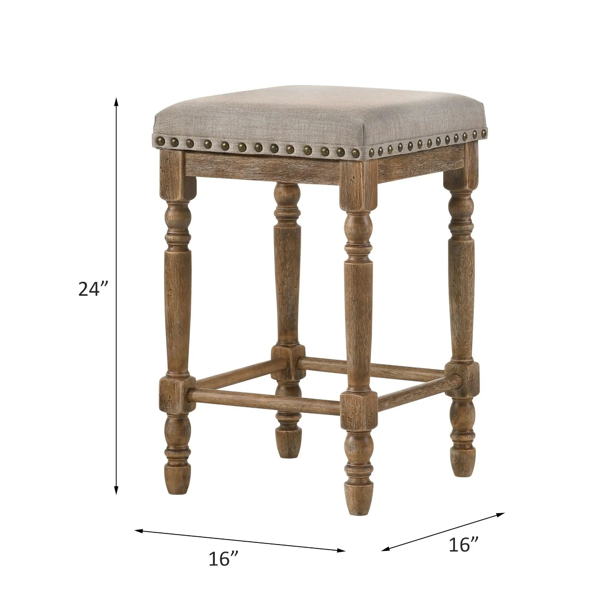 Farsiris - Weathered Counter Height Stool (Set 2) - Beige by Unique Piece Furniture